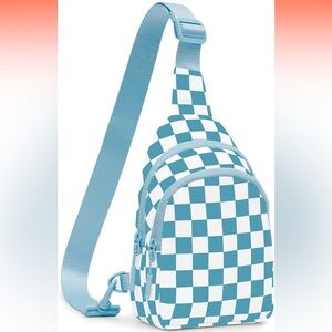 Checkered Blue Sling Bag